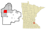 Dakota County Minnesota Incorporated and Unincorporated areas Apple Valley Highlighted